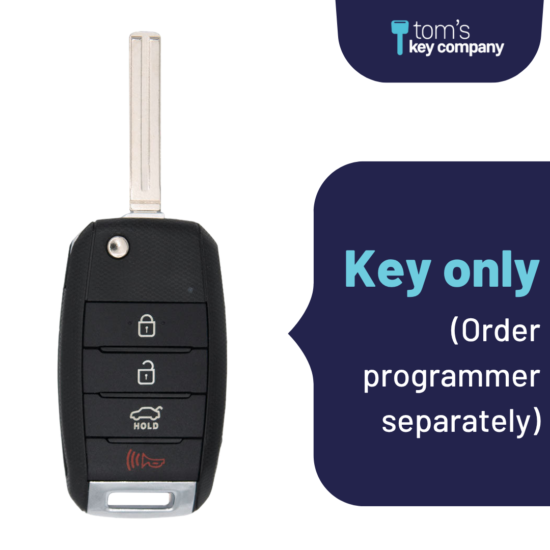 Brand New Aftermarket 4-Button Remote Key with Lock, Unlock, Trunk, Panic for Select Kia Vehicles (KIACK-4B-150-K)