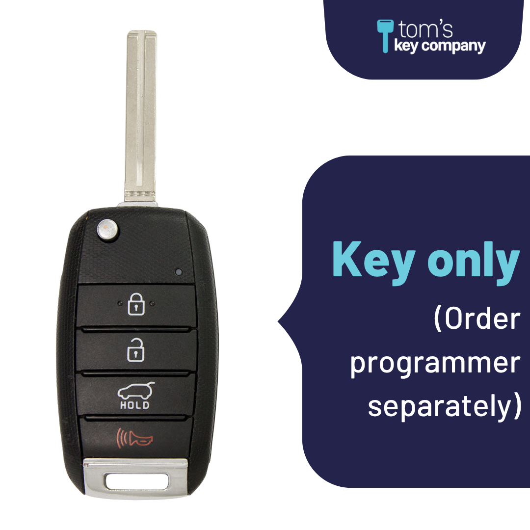 Brand New Aftermarket 4-Button Remote Key with Lock, Unlock, Hatch, Panic for Select Kia Vehicles (KIACK-4B-158-K)