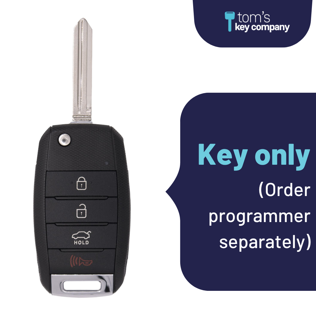 Brand New Aftermarket 4-Button Remote Key with Lock, Unlock, Trunk, Panic for Select Kia Vehicles (KIACK-4B-167-K)