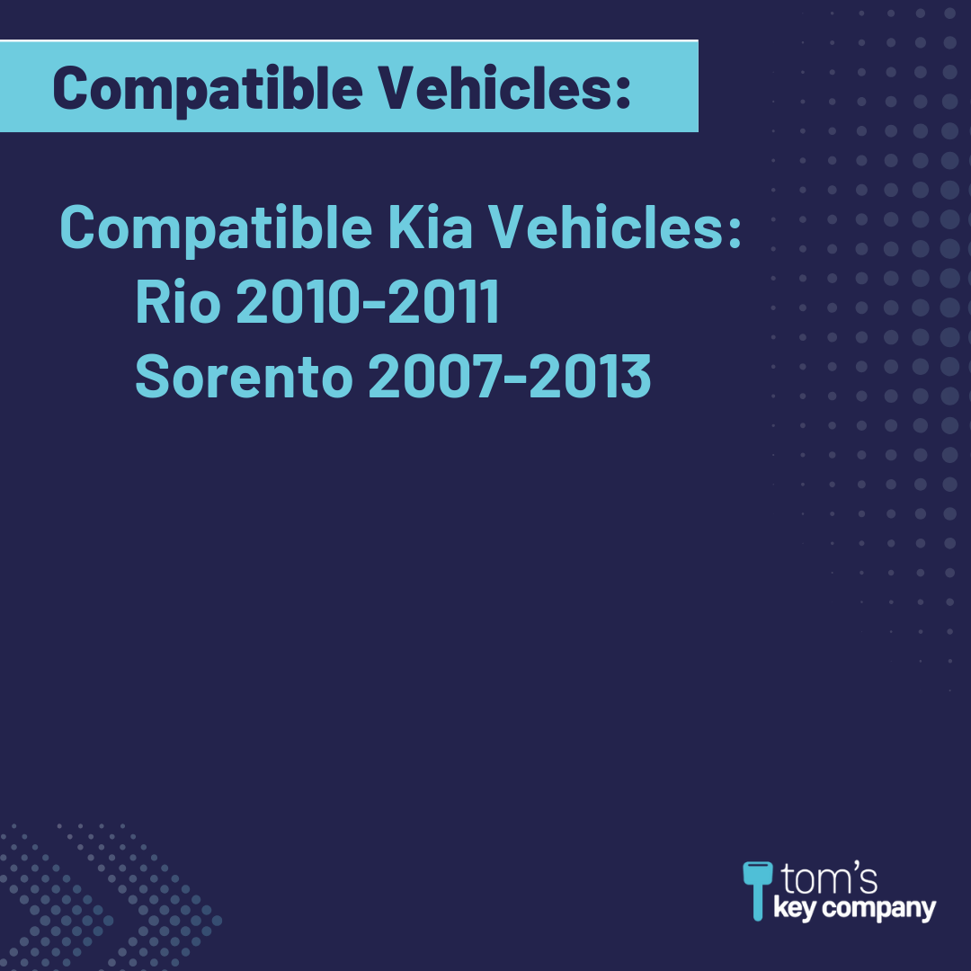 Brand New Aftermarket 3-Button Remote Fob with Lock, Unlock, Panic for Select Kia Vehicles (KIAFOB-3B-127-K)