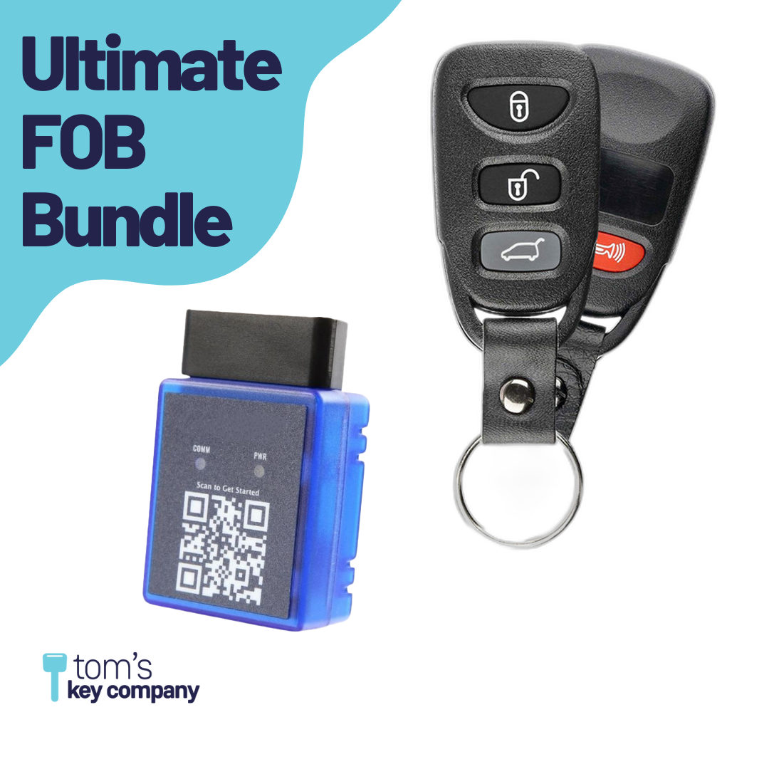 Ultimate Remote FOB Bundle with Programming Tool and Aftermarket 4 Button Remote FOB for Select Kia Vehicles (KIAFOB-4B-HR-082-K-UKB)