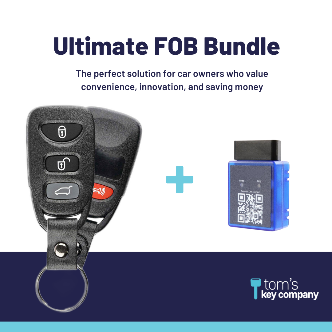 Ultimate Remote FOB Bundle with Programming Tool and Aftermarket 4 Button Remote FOB for Select Kia Vehicles (KIAFOB-4B-HR-082-K-UKB)