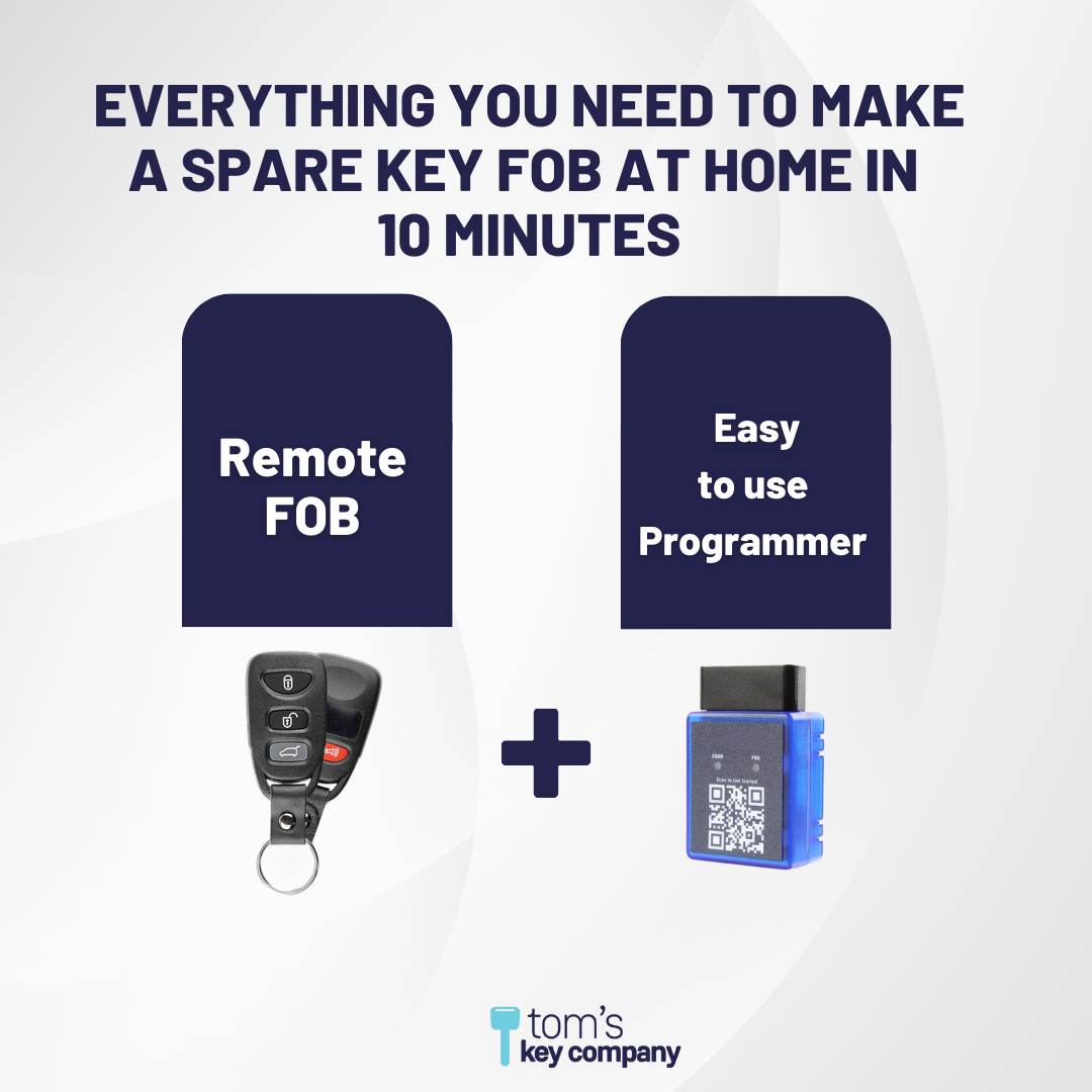 Ultimate Remote FOB Bundle with Programming Tool and Aftermarket 4 Button Remote FOB for Select Kia Vehicles (KIAFOB-4B-HR-082-K-UKB)