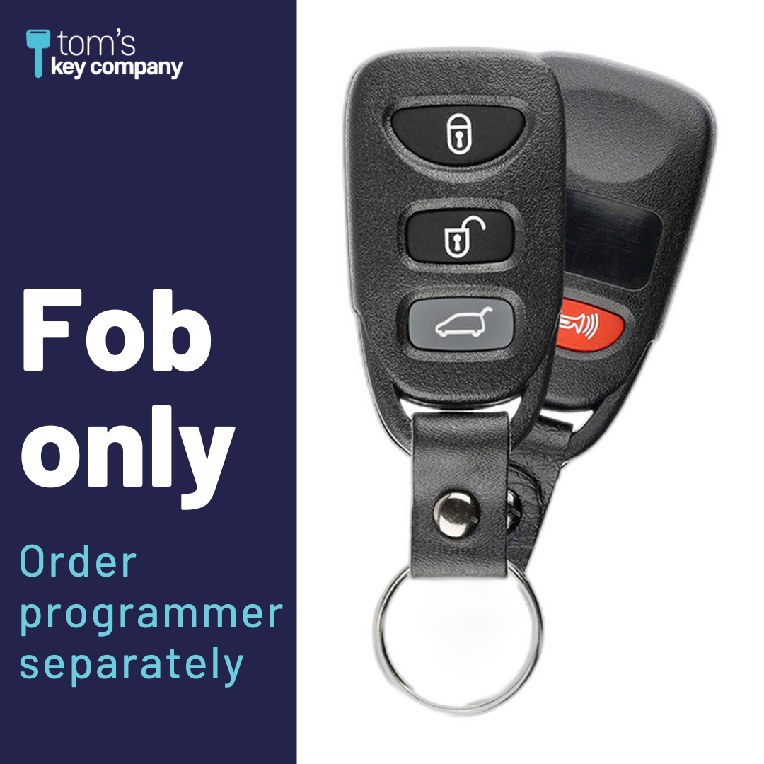 Brand New Aftermarket 4-Button Remote Fob with Lock, Unlock, Hatch, Panic for Select Kia Vehicles (KIAFOB-4B-HR-082-K)