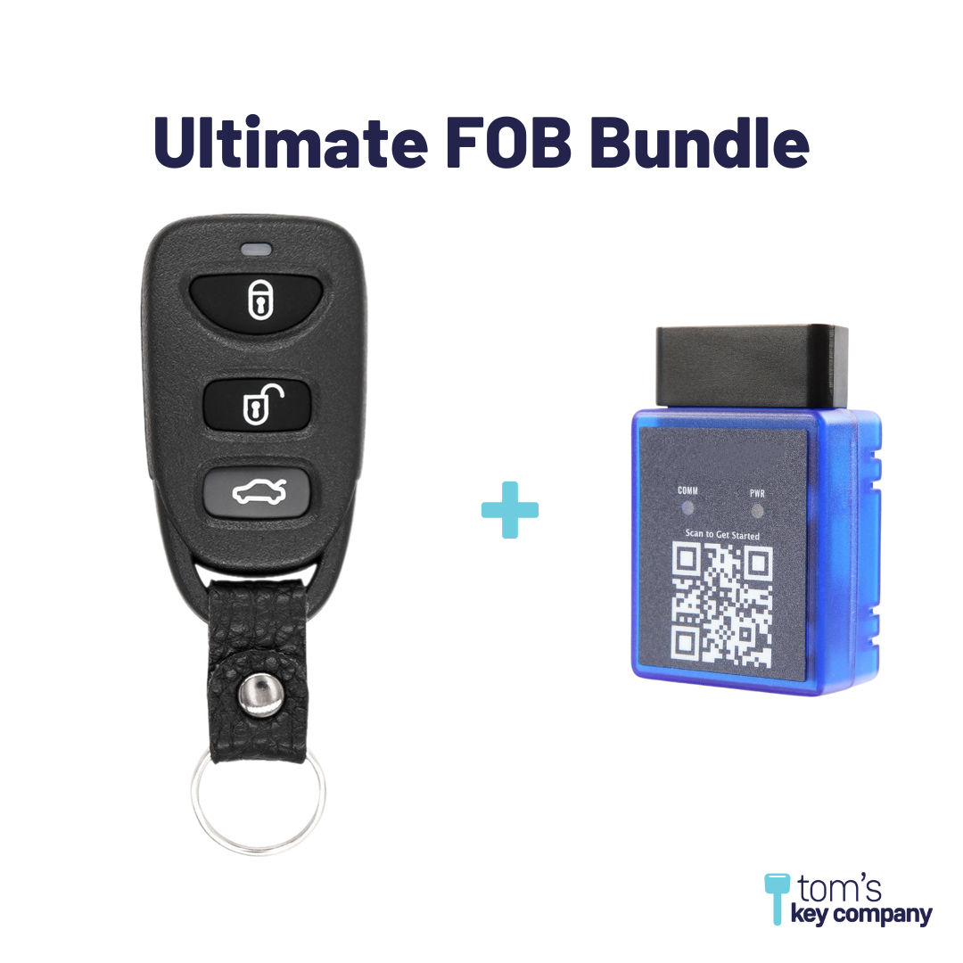 Ultimate Remote FOB Bundle with Programming Tool and Aftermarket 4 Button Remote FOB for Select Kia Vehicles (KIAFOB-4B-HR-154-K-UKB)