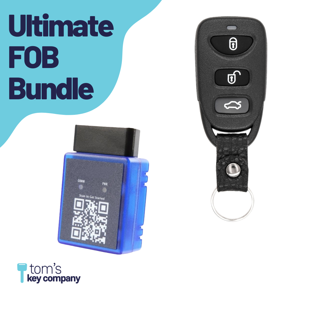 Ultimate Remote FOB Bundle with Programming Tool and Aftermarket 4 Button Remote FOB for Select Kia Vehicles (KIAFOB-4B-HR-154-K-UKB)