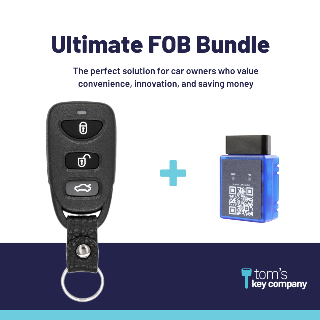 Ultimate Remote FOB Bundle with Programming Tool and Aftermarket 4 Button Remote FOB for Select Kia Vehicles (KIAFOB-4B-HR-154-K-UKB)