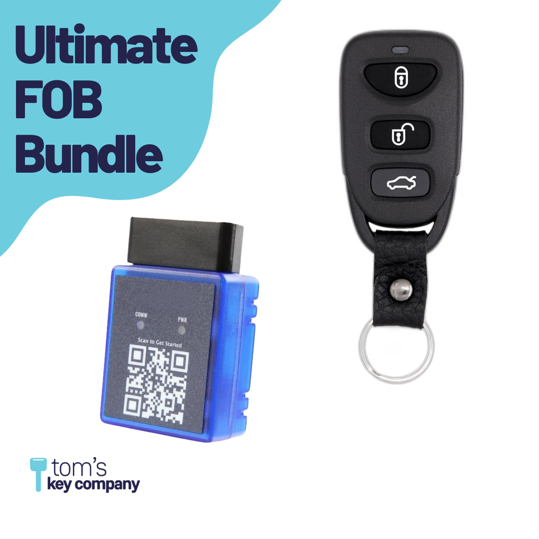 Ultimate Remote FOB Bundle with Programming Tool and Aftermarket 4 Button Remote FOB for Select Kia Vehicles (KIAFOB-4B-TR-136-K-UKB)
