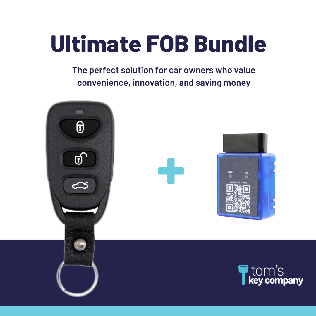 Ultimate Remote FOB Bundle with Programming Tool and Aftermarket 4 Button Remote FOB for Select Kia Vehicles (KIAFOB-4B-TR-136-K-UKB)