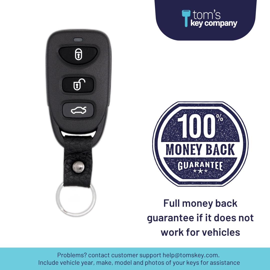 Brand New Aftermarket 4-Button Remote Fob with Lock, Unlock, Trunk Hold, Panic for Select Kia Vehicles (KIAFOB-4B-TR-136-K)