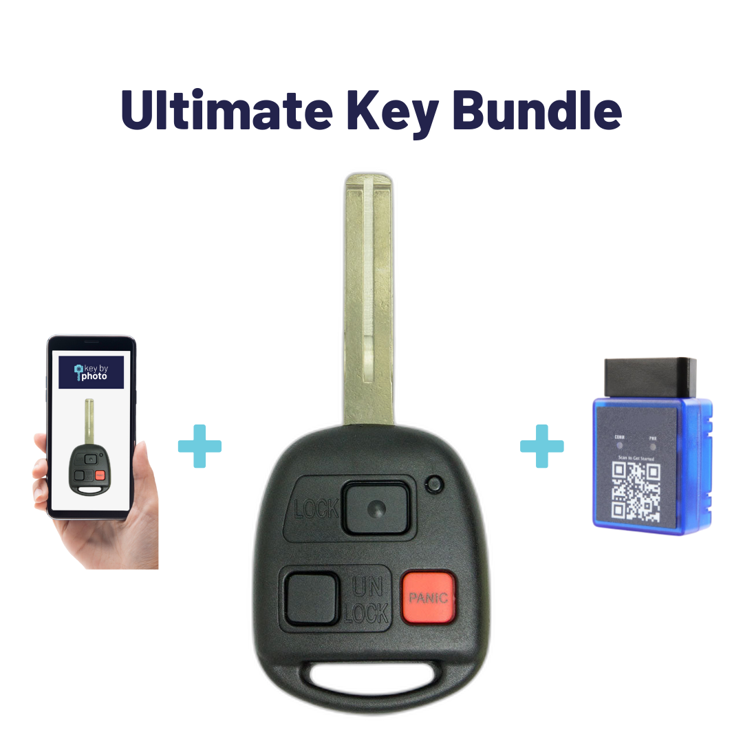 Ultimate Remote Key Bundle with Programming Tool, Aftermarket 3-Button Remote Key and Key By Photo for Select Lexus Vehicles (LEXCK-3B-05-K-UKB)