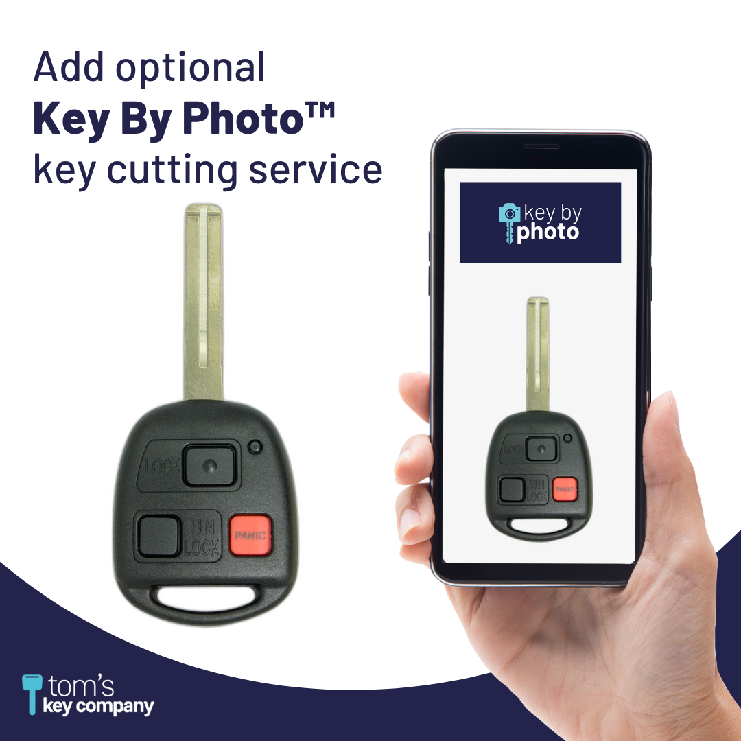 Brand New Aftermarket 3-Button Remote Key with Lock, Unlock, Panic for Select Lexus Vehicles (LEXCK-3B-05-K)