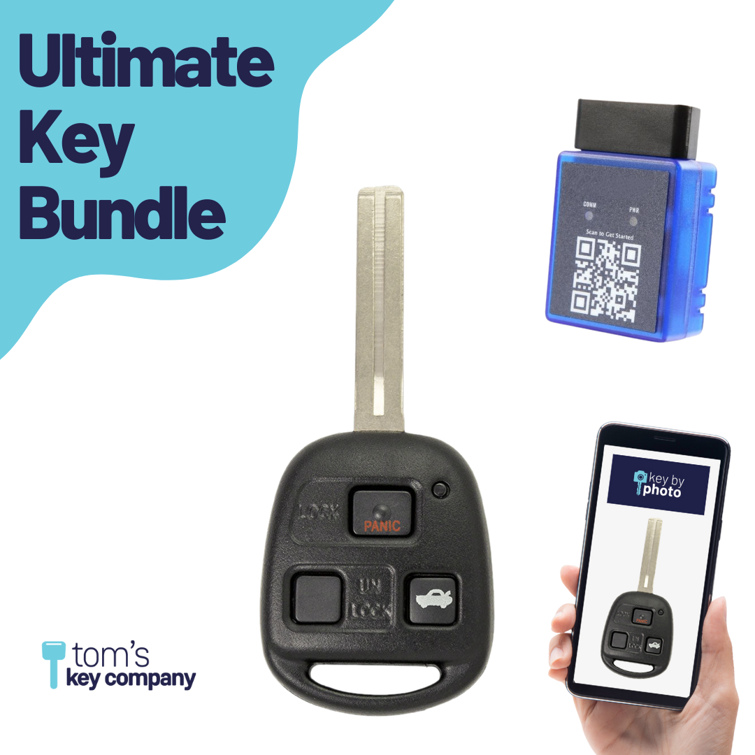 Ultimate Remote Key Bundle with Programming Tool, Aftermarket 3-Button Remote Key and Key By Photo for Select Lexus Vehicles (LEXCK-3B-06-K-UKB)