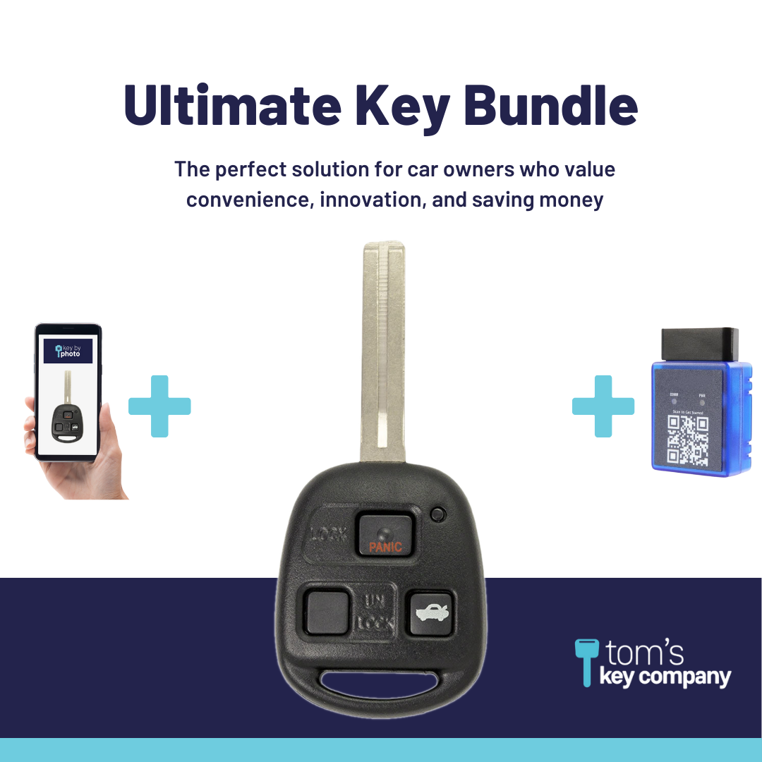Ultimate Remote Key Bundle with Programming Tool, Aftermarket 3-Button Remote Key and Key By Photo for Select Lexus Vehicles (LEXCK-3B-06-K-UKB)
