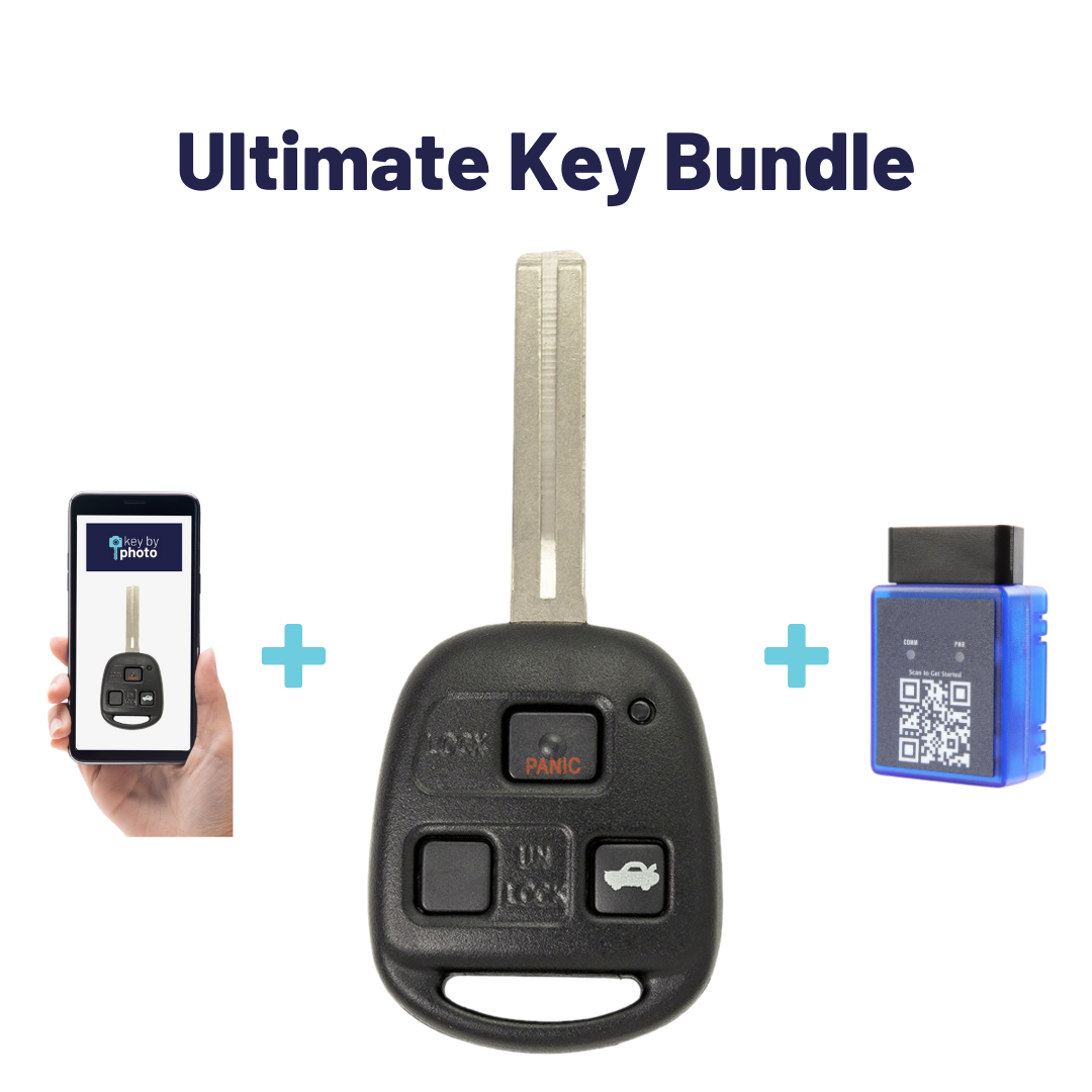 Ultimate Remote Key Bundle with Programming Tool, Aftermarket 3-Button Remote Key and Key By Photo for Select Lexus Vehicles (LEXCK-3B-06-K-UKB)