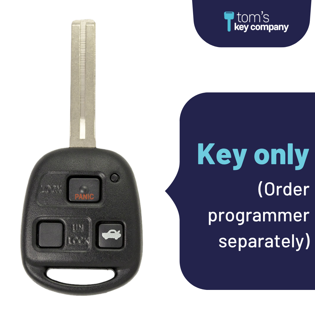 Brand New Aftermarket 3-Button Remote Key with Lock, Unlock, Trunk for Select Lexus Vehicles (LEXCK-3B-06-K)