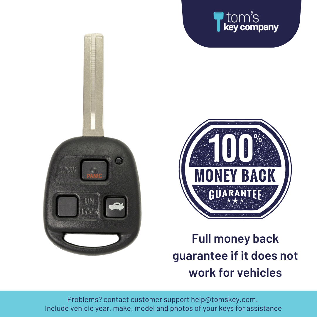 Brand New Aftermarket 3-Button Remote Key with Lock, Unlock, Trunk for Select Lexus Vehicles (LEXCK-3B-06-K)