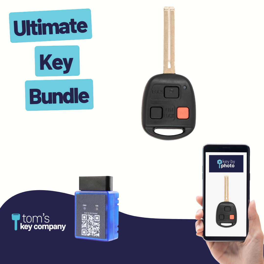 Ultimate Remote Key Bundle with Programming Tool, Aftermarket 3-Button Remote Key and Key By Photo for Select Lexus Vehicles (LEXCK-3B-08L-K-UKB)