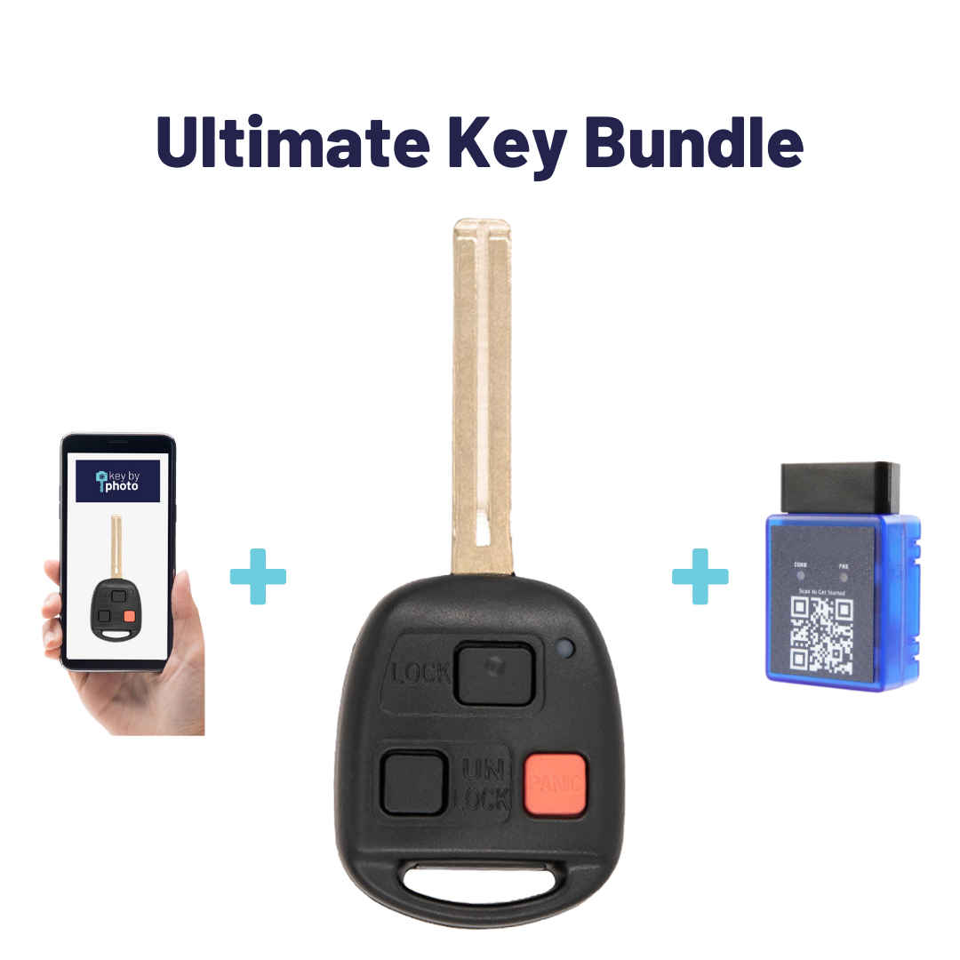 Ultimate Remote Key Bundle with Programming Tool, Aftermarket 3-Button Remote Key and Key By Photo for Select Lexus Vehicles (LEXCK-3B-08L-K-UKB)