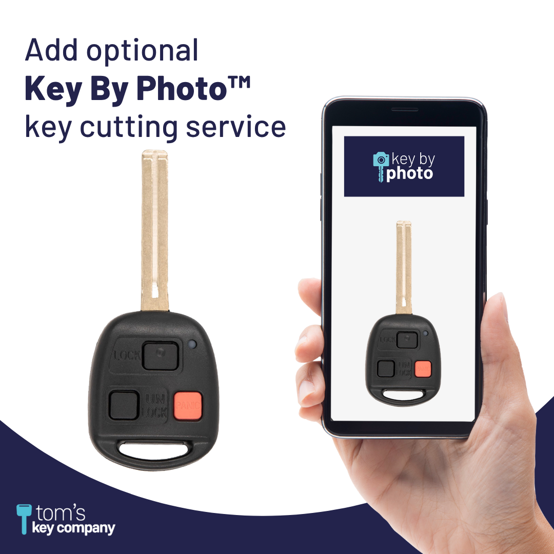 Brand New Aftermarket 3-Button Remote Key with Lock, Unlock, Panic for Select Lexus Vehicles (LEXCK-3B-08L-K)