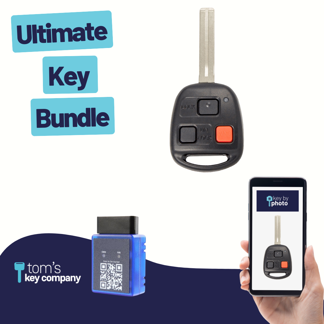 Ultimate Remote Key Bundle with Programming Tool, Aftermarket 3-Button Remote Key and Key By Photo for Select Lexus Vehicles (LEXCK-3B-10-K-UKB)
