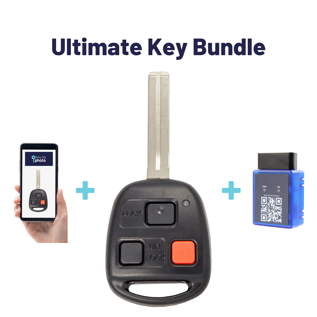 Ultimate Remote Key Bundle with Programming Tool, Aftermarket 3-Button Remote Key and Key By Photo for Select Lexus Vehicles (LEXCK-3B-10-K-UKB)