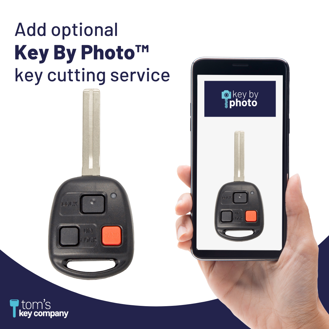 Brand New Aftermarket 3-Button Remote Key with Lock, Unlock, Panic for Select Lexus Vehicles (LEXCK-3B-10-K)