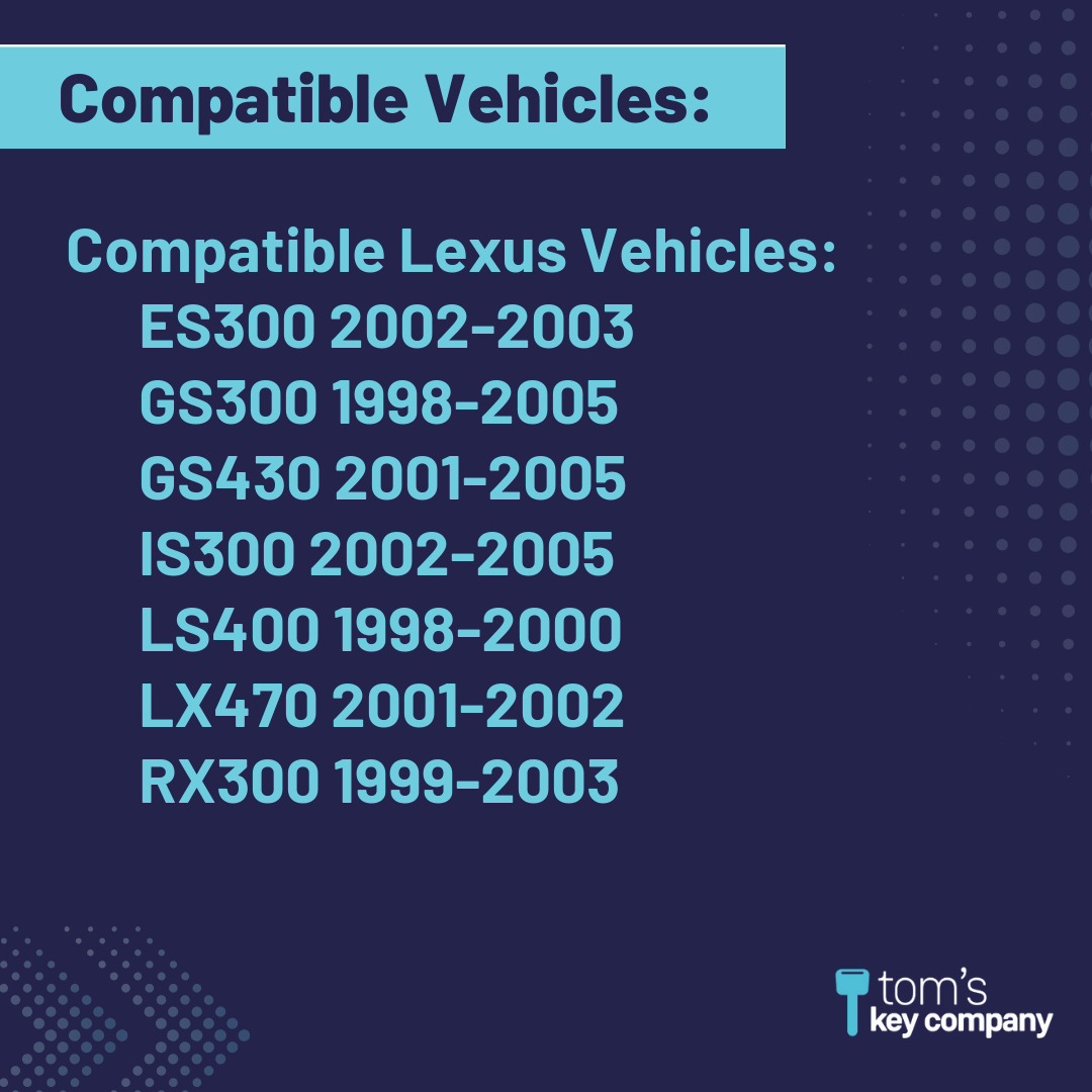 Brand New Aftermarket Transponder Key for Select Lexus Vehicles (LEXKEY-BT4-K)