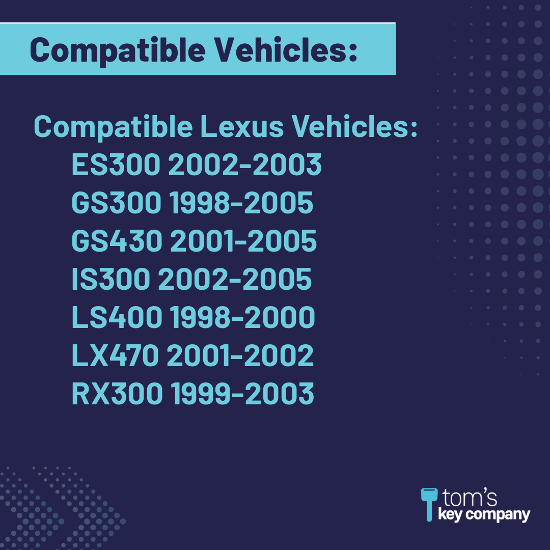 Brand New Aftermarket Transponder Key for Select Lexus Vehicles (LEXKEY-BT4-K)