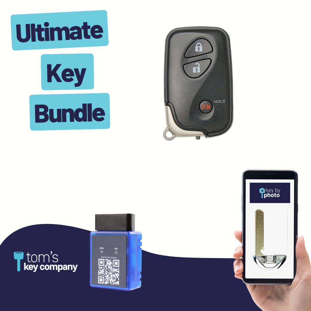 Ultimate Smart Key Bundle with Programming Tool, Refurbished 3-Button Smart Key Fob and Key By Photo for Select Lexus Vehicles (LEXSK-3B-31-K-UKB)
