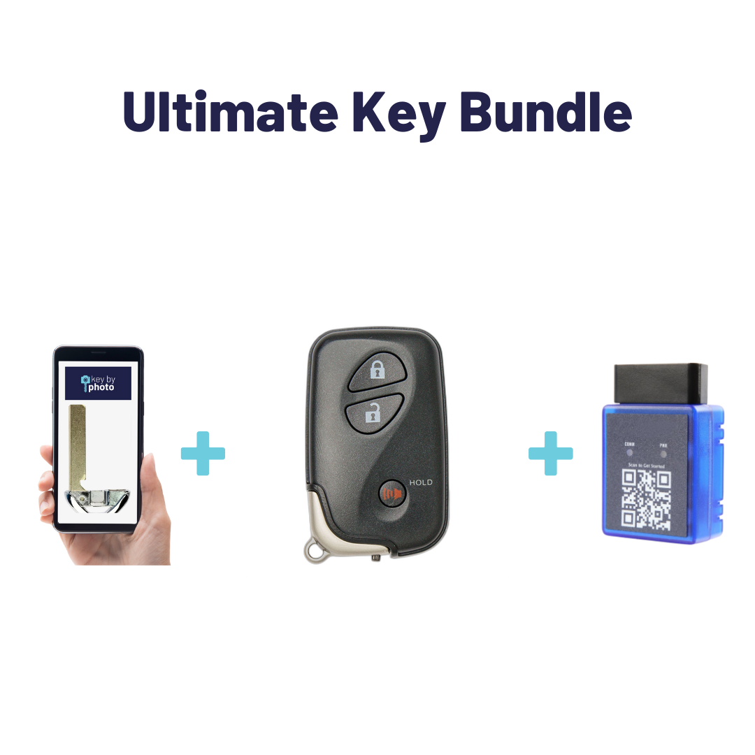 Ultimate Smart Key Bundle with Programming Tool, Refurbished 3-Button Smart Key Fob and Key By Photo for Select Lexus Vehicles (LEXSK-3B-31-K-UKB)