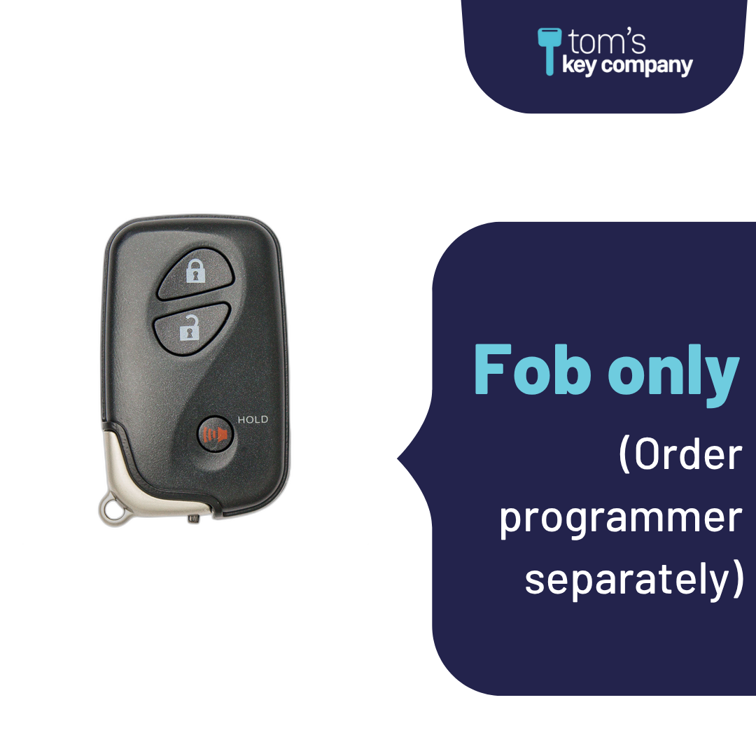 Brand New Aftermarket 3-Button Smart Key Fob with Lock, Unlock, Panic for Select Lexus Vehicles (LEXSK-3B-31-K)