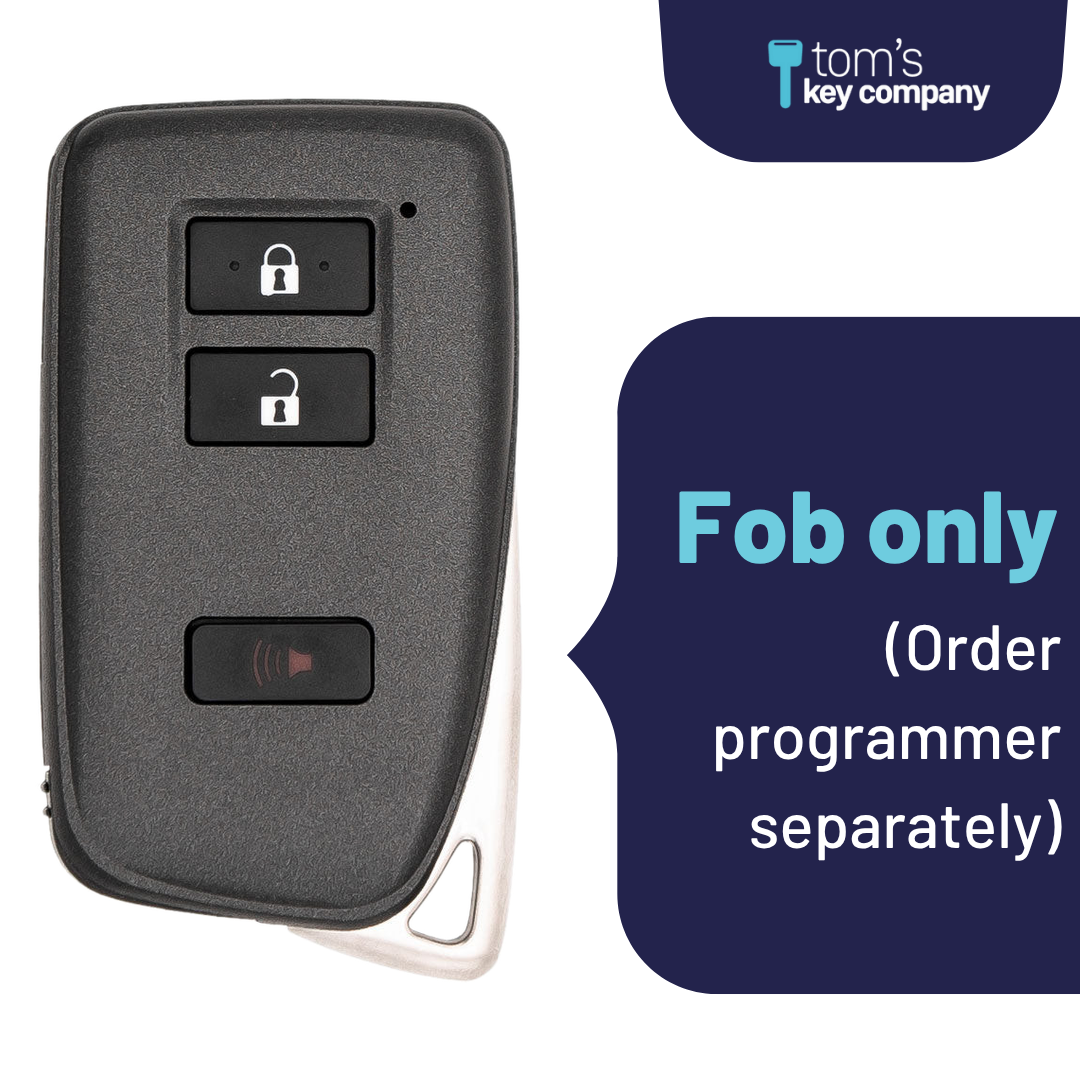 Like New Refurbished 3-Button Smart Key Fob with Lock, Unlock, Panic for Select Lexus Vehicles (LEXSK-3B-45-K)