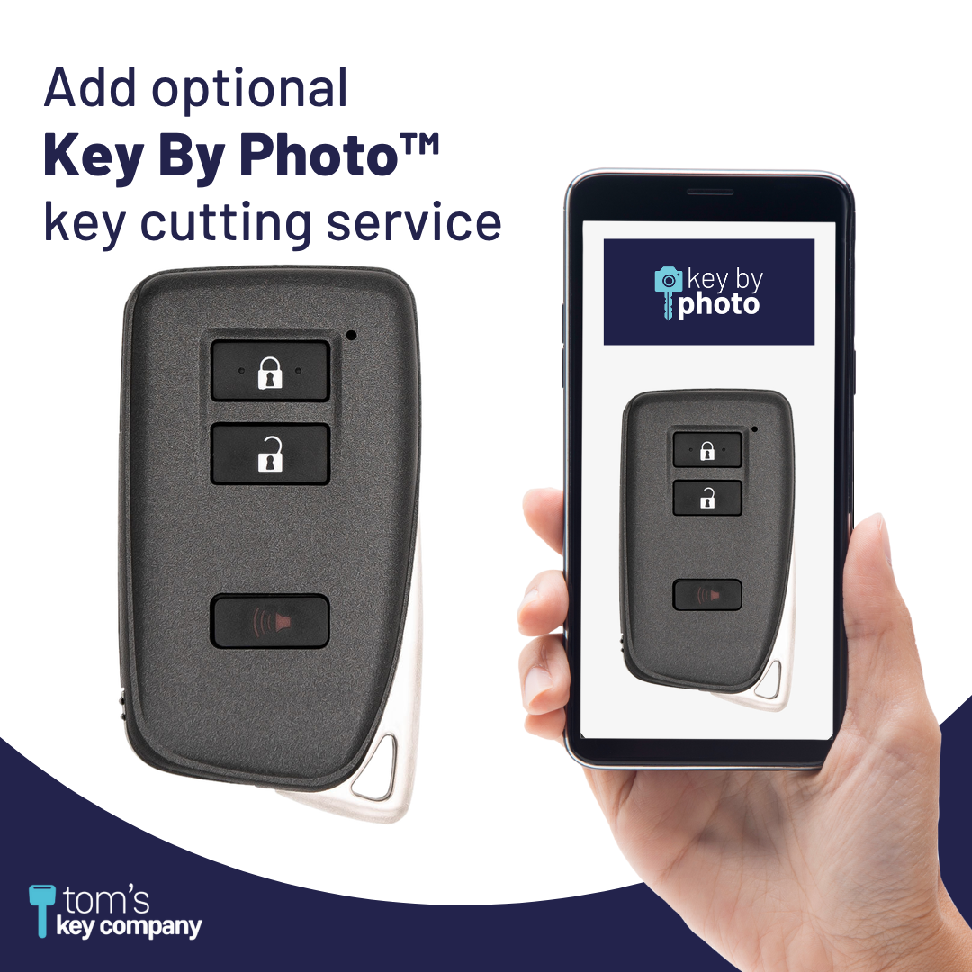 Like New Refurbished 3-Button Smart Key Fob with Lock, Unlock, Panic for Select Lexus Vehicles (LEXSK-3B-45-K)
