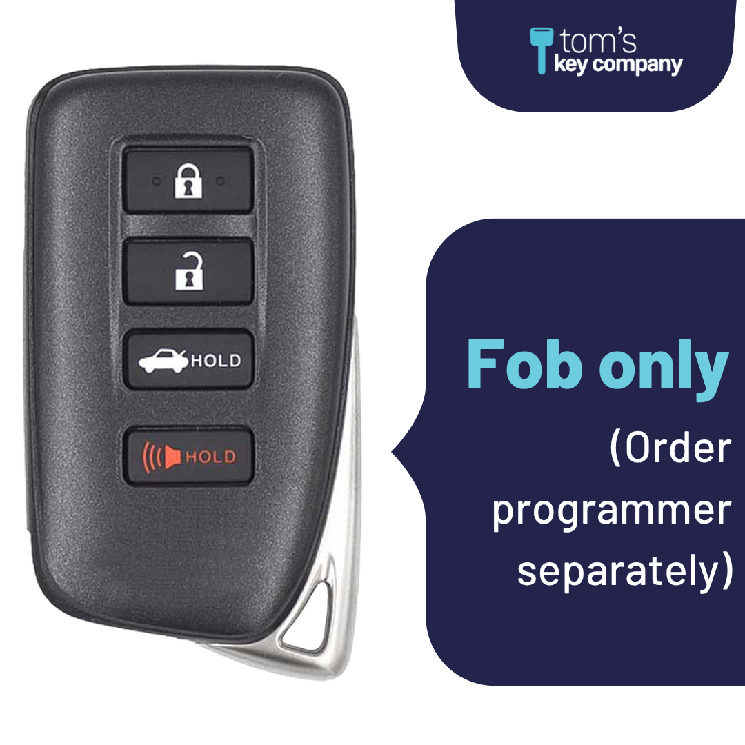 Brand New Aftermarket 4-Button Smart Key Fob with Lock, Unlock, Trunk, Panic for Select Lexus Vehicles (LEXSK-4B-47-K)