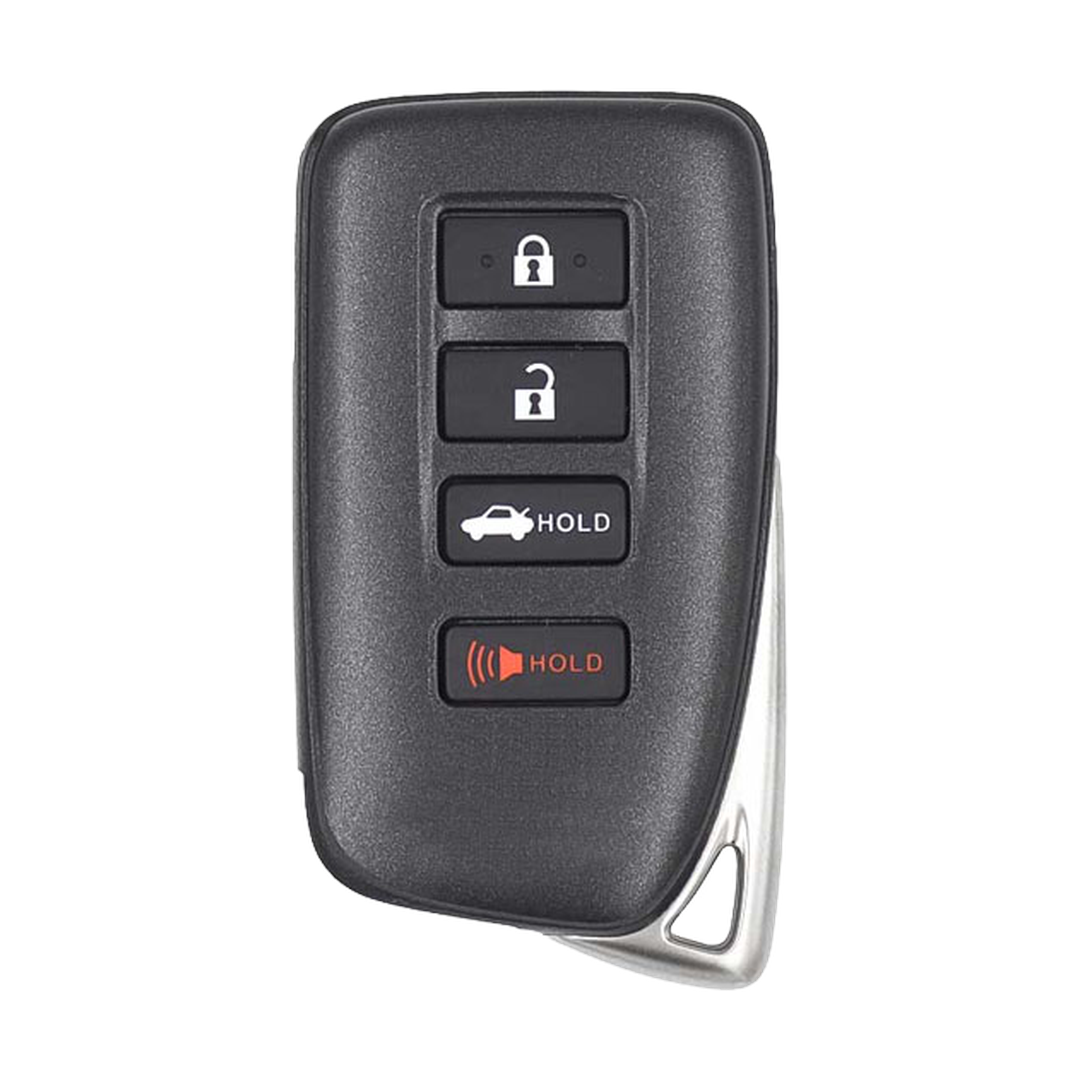 Like New Refurbished 4-Button Smart Key Fob with Lock, Unlock, Trunk, Panic for Select Lexus Vehicles (LEXSK-4B-47-K)