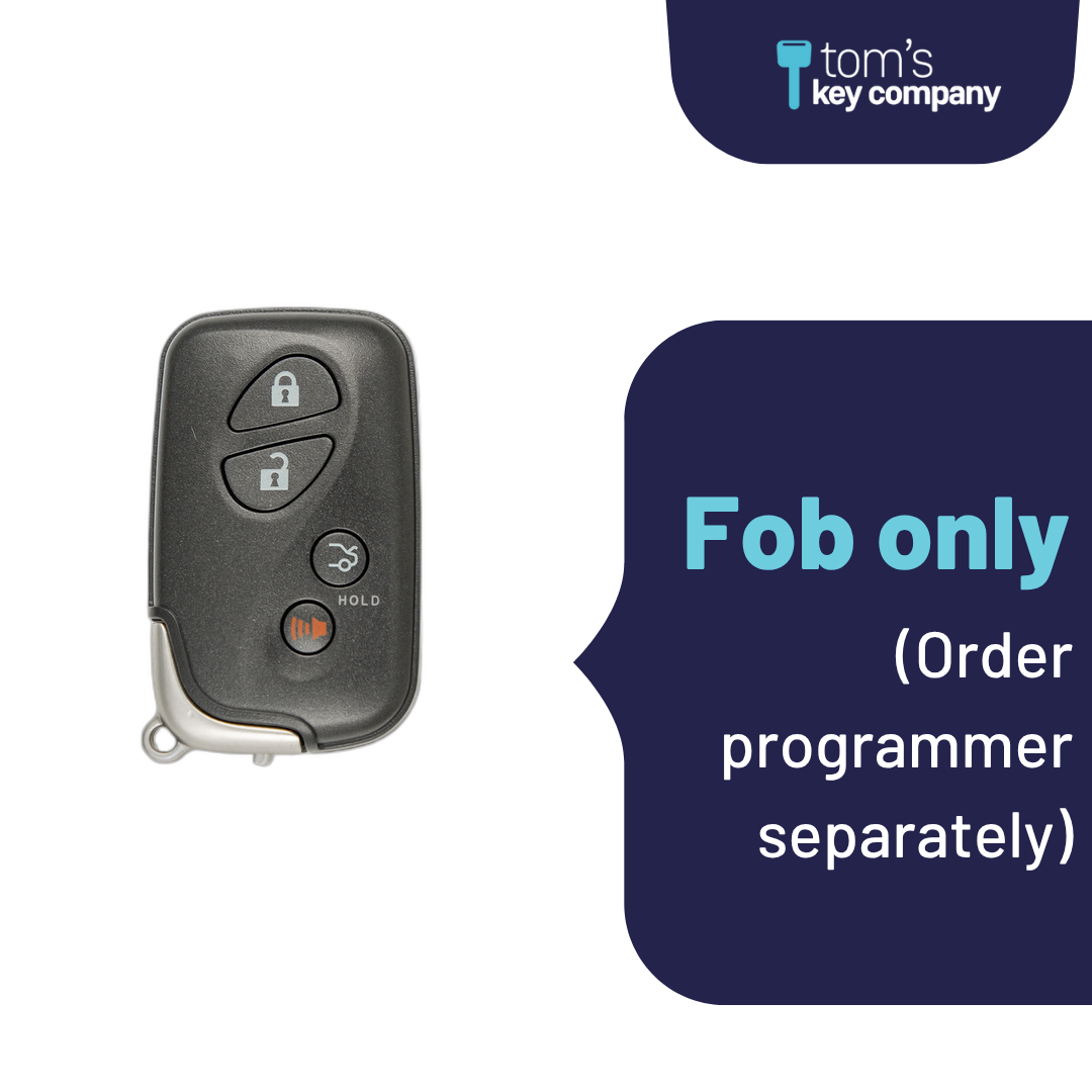 Brand New Aftermarket 4-Button Smart Key Fob with Lock, Unlock, Trunk, Panic for Select Lexus Vehicles (LEXSK-4B-TR-23-K)