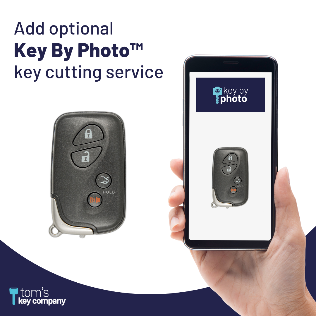 Like New Refurbished 4-Button Smart Key Fob with Lock, Unlock, Trunk, Panic for Select Lexus Vehicles (LEXSK-4B-TR-23-K)