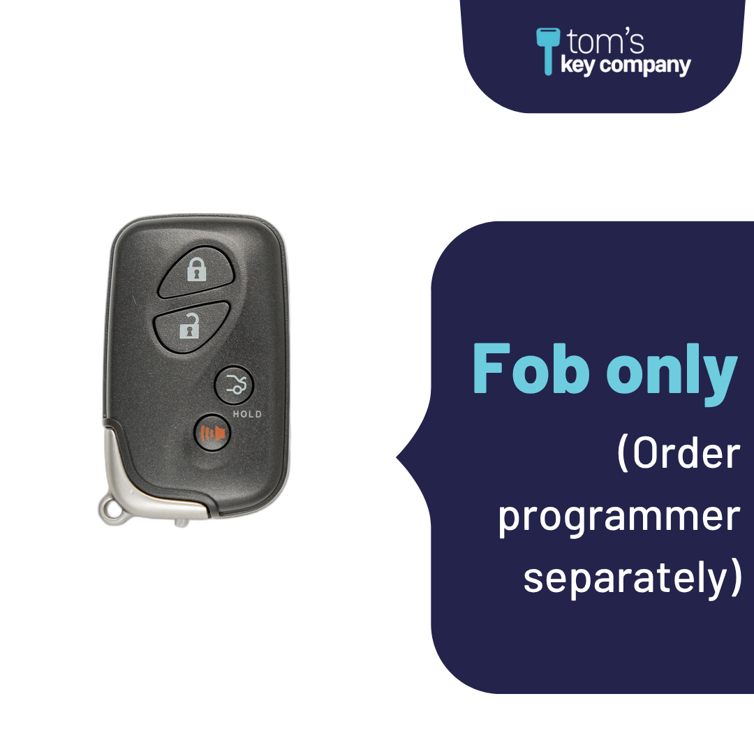 Brand New Aftermarket 4-Button Smart Key Fob with Lock, Unlock, Trunk, Panic for Select Lexus Vehicles (LEXSK-4B-TR-27-K)