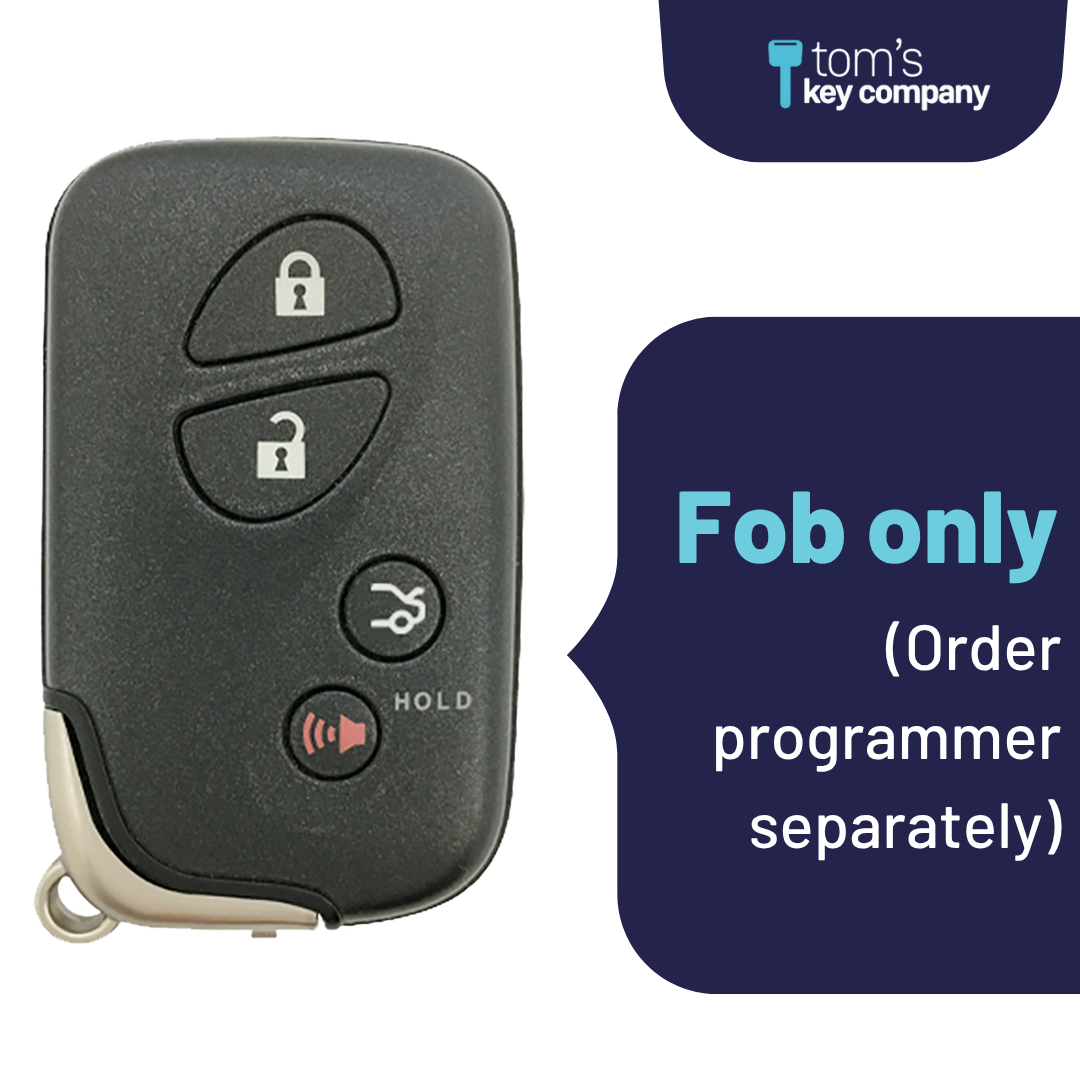 Like New Refurbished 4-Button Smart Key Fob with Lock, Unlock, Trunk, Panic for Select Lexus Vehicles (LEXSK-4B-TR-32-REF-K)