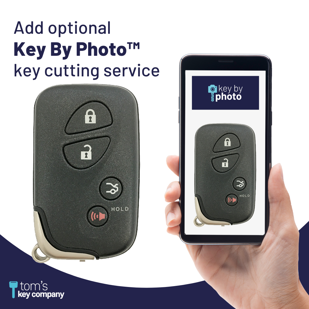 Like New Refurbished 4-Button Smart Key Fob with Lock, Unlock, Trunk, Panic for Select Lexus Vehicles (LEXSK-4B-TR-32-REF-K)