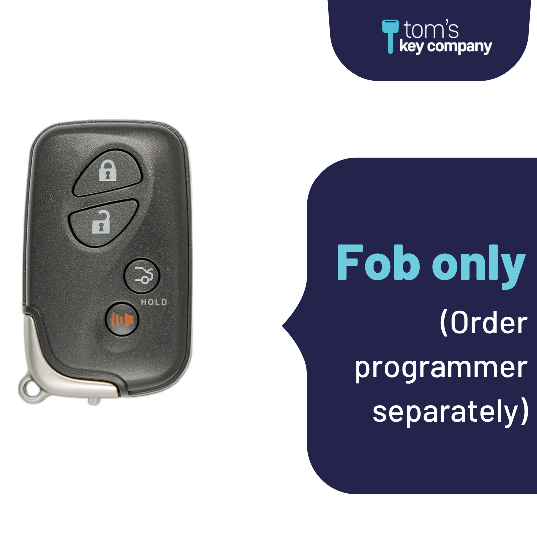 Brand New Aftermarket 4-Button Smart Key Fob with Lock, Unlock, Trunk, Panic for Select Lexus Vehicles (LEXSK-4B-TR-33-K)