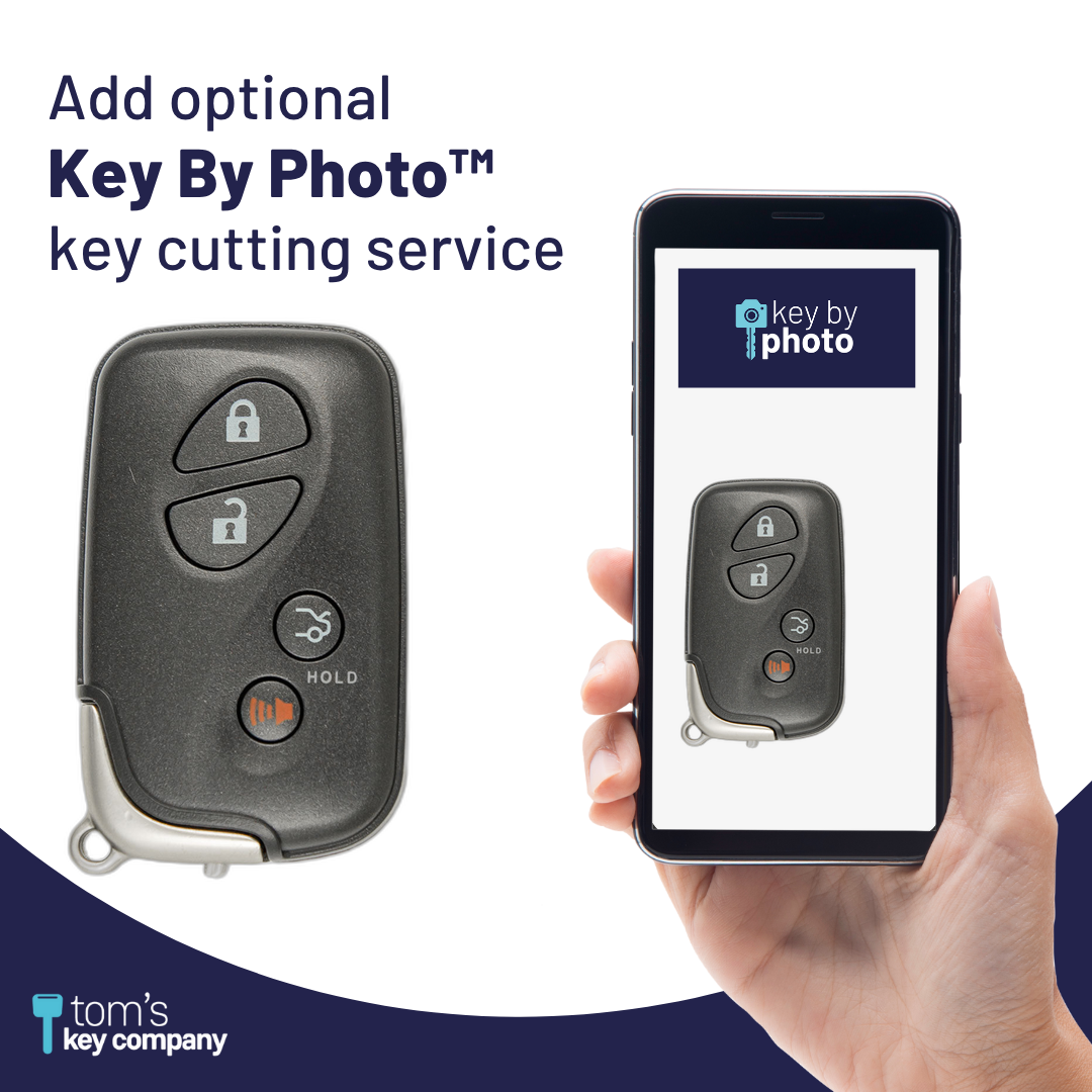 Like New Refurbished 4-Button Smart Key Fob with Lock, Unlock, Trunk, Panic for Select Lexus Vehicles (LEXSK-4B-TR-33-K)