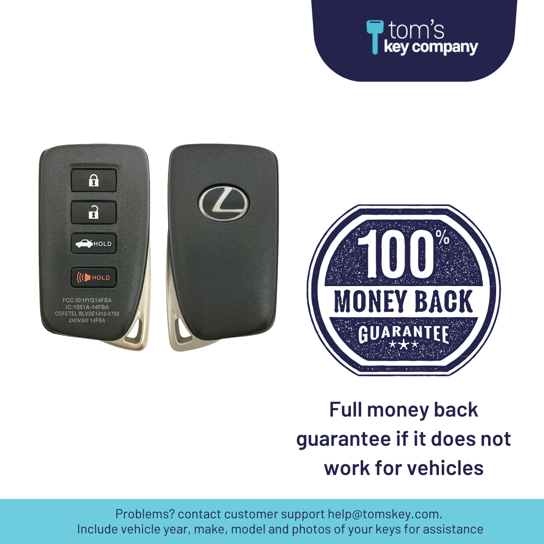 Ultimate Smart Key Bundle with Programming Tool, Aftermarket 4-Button Smart Key Fob and Key By Photo for Select Lexus Vehicles (LEXSK-4B-TR-36-REF-K-UKB)