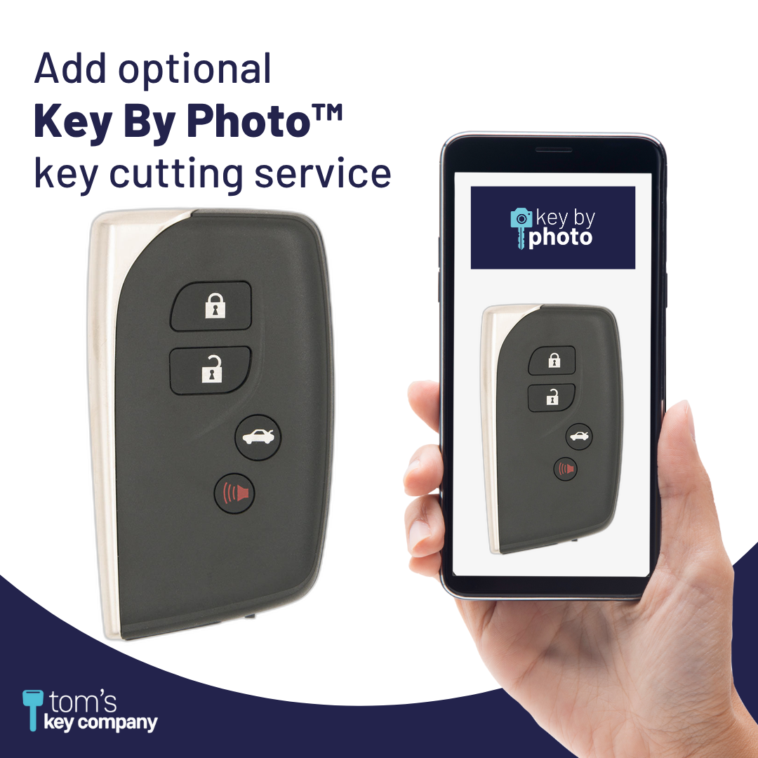 Like New Refurbished 4-Button Smart Key Fob with Lock, Unlock, Trunk, Panic for Select Lexus Vehicles (LEXSK-4B-TR-40-K)