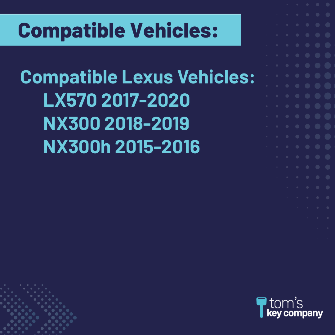 Like New Refurbished 4-Button Smart Key Fob with Lock, Unlock, Trunk, Panic for Select Lexus Vehicles (LEXSK-4B-TR-43-K)