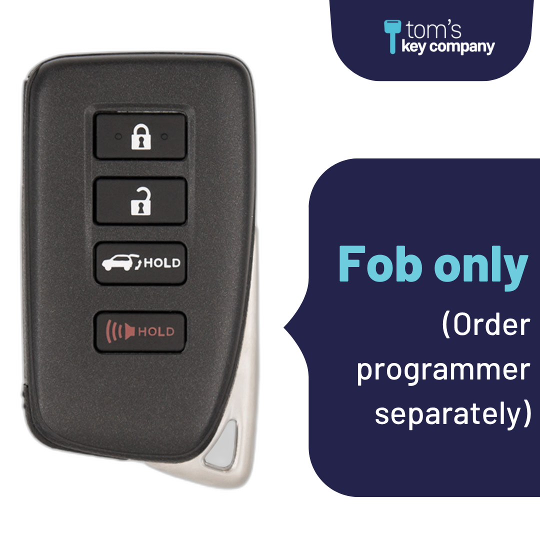 Brand New Aftermarket 4-Button Smart Key Fob with Lock, Unlock, Trunk, Panic for Select Lexus Vehicles (LEXSK-4B-TR-43-K)