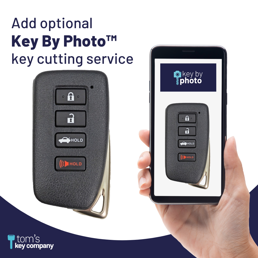 Like New Refurbished 4-Button Smart Key Fob with Lock, Unlock, Trunk Hold, Panic for Select Lexus Vehicles (LEXSK-4B-TR-47-REF-K)