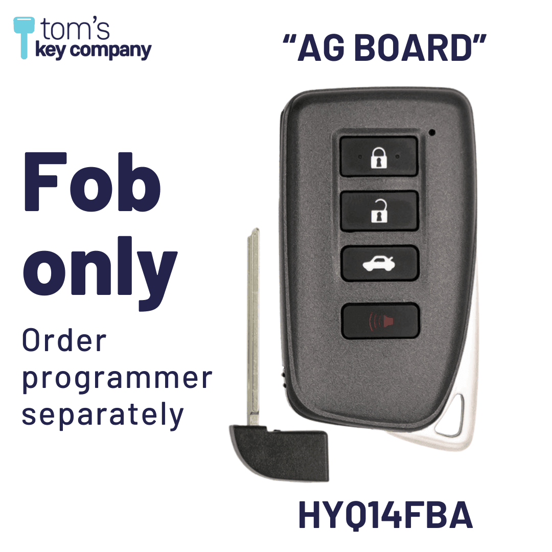 Brand New Aftermarket 4 Button Smart Key "AG" Board for Select Lexus Vehicles (LEXUS-HYQ14FBA-4B-AG-0020-FOB)