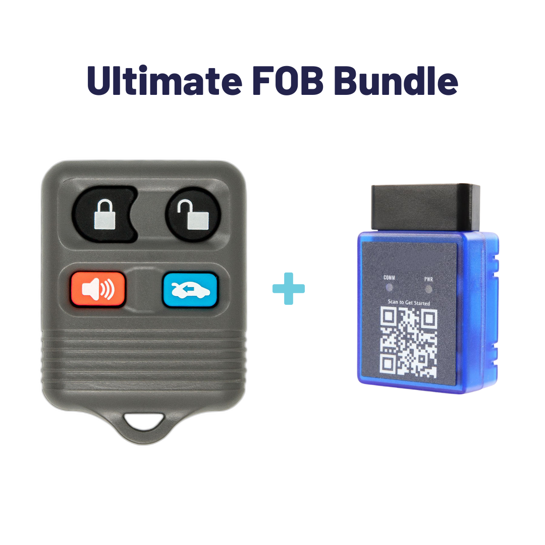 Ultimate Remote FOB Bundle with Programming Tool and Aftermarket 4 Button Remote FOB for Select Lincoln and Mercury Vehicles (LINFOB-4B-TR-748-K-UKB)